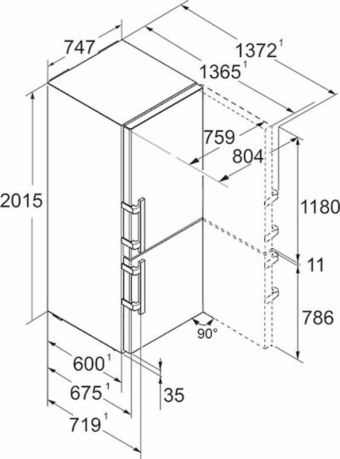 Liebherr CNd 7723 Plus Psugiokatapsuktis NoFrost u201.5xP74.7xB67.5ek. Lefkos
